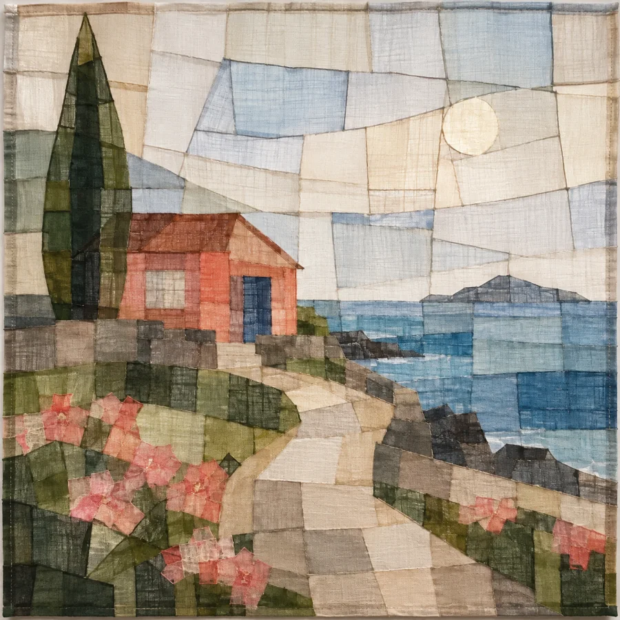 Korean Jogakbo Patchwork: Translucent cloth rectangles in luminous balance