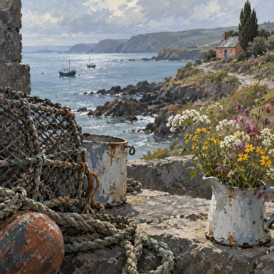 Newlyn School Painting: Coastal realism and silver daylight