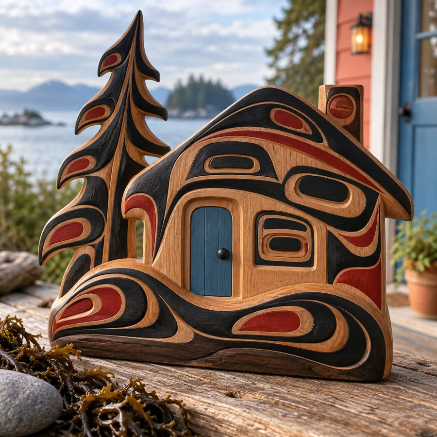 Northwest Coast Formline-Inspired Design: Connected swelling contours and nested shapes