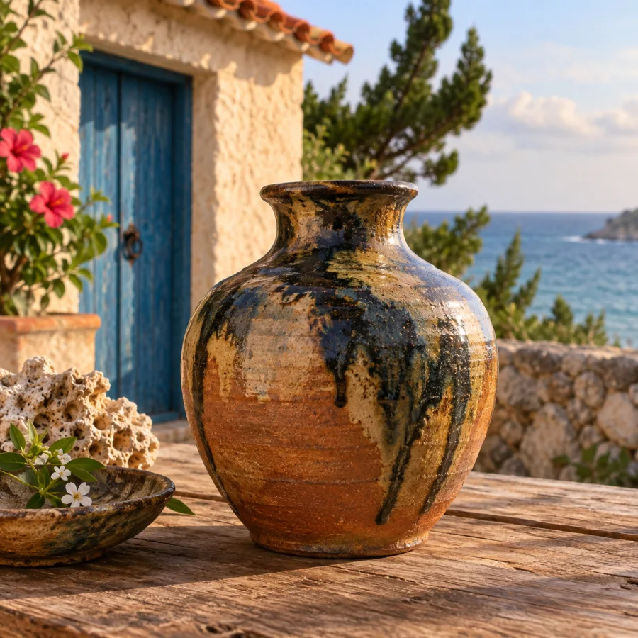 Okinawan Tsuboya Pottery: Earthy ceramics with brushed glaze rhythm