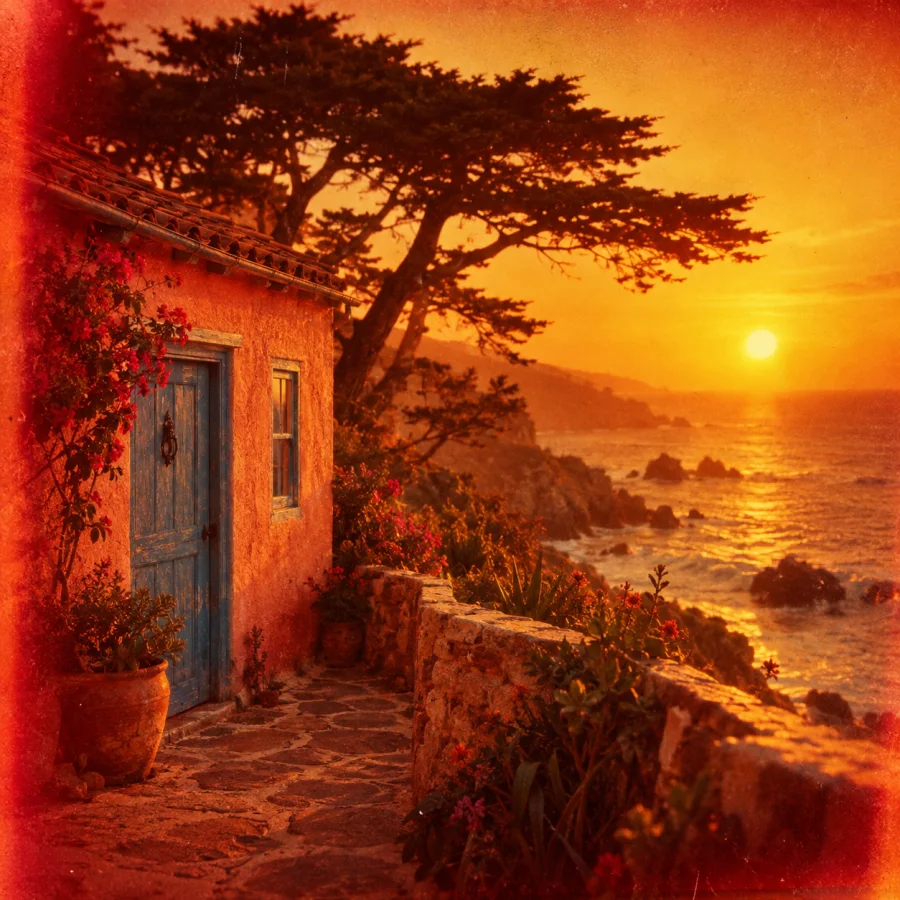Redscale Film: Photographic color shifted toward ember tones
