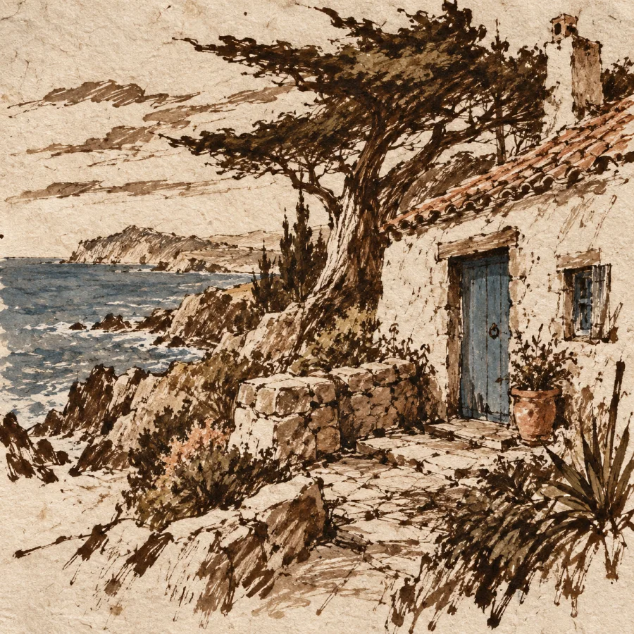 Reed-Pen Drawing: Broad split marks and earthy ink texture