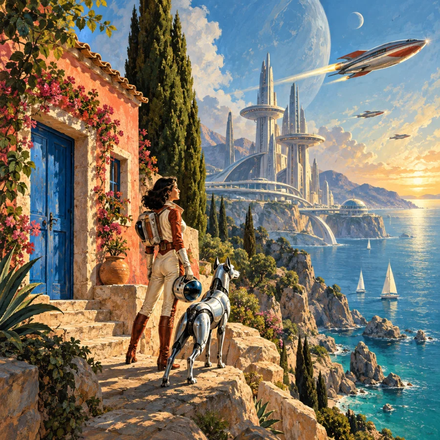 Retrofuturist Pulp Illustration: Speculative spectacle in richly painted color