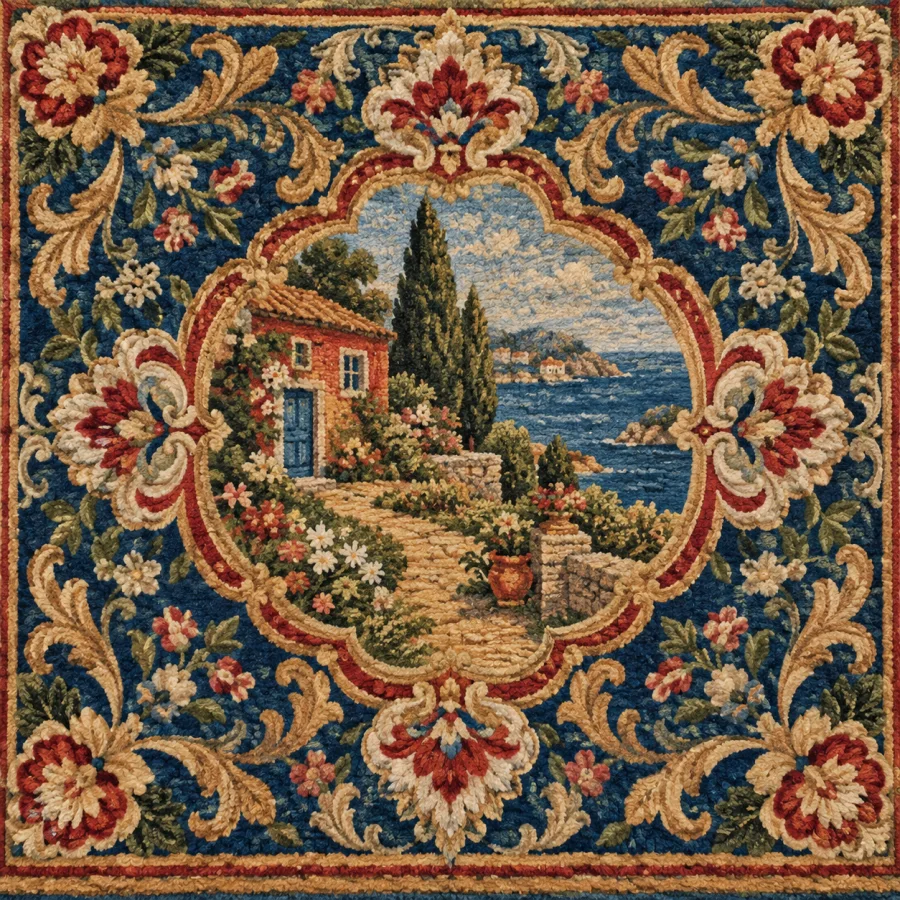 Savonnerie Carpet Ornament: Dense floral luxury in ordered fields