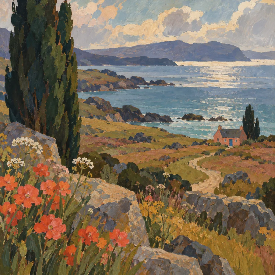 Scottish Glasgow Boys Painting: Natural subjects with broad decorative form