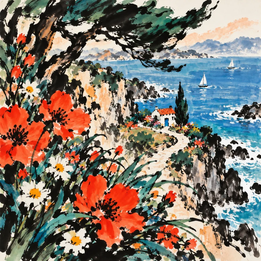 Shanghai School Painting: Bold brushwork and vivid expressive color