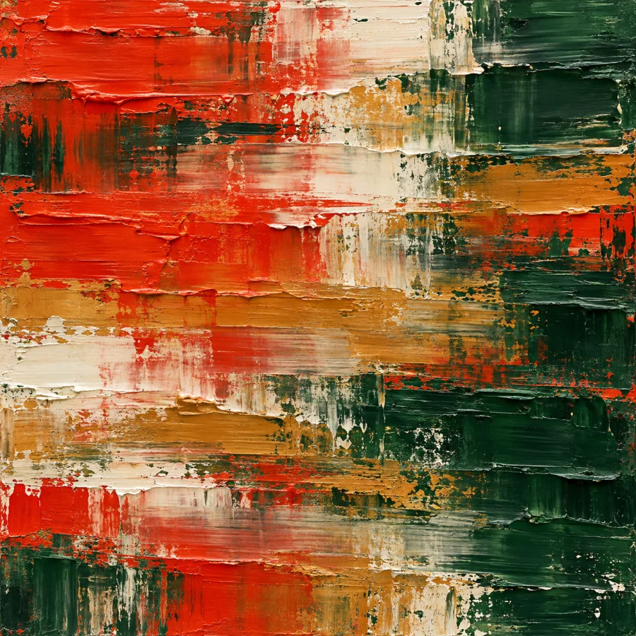 Squeegee Painting: Dragged pigment and interrupted color bands