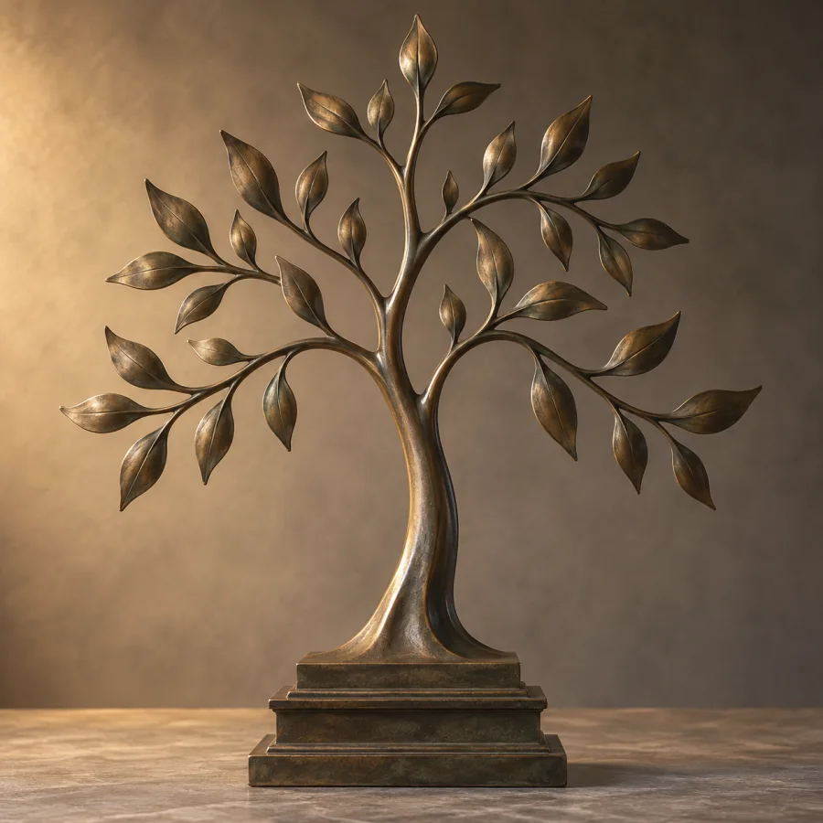 Sukhothai-Inspired Bronze Contour: Slender flowing silhouettes in dark metal