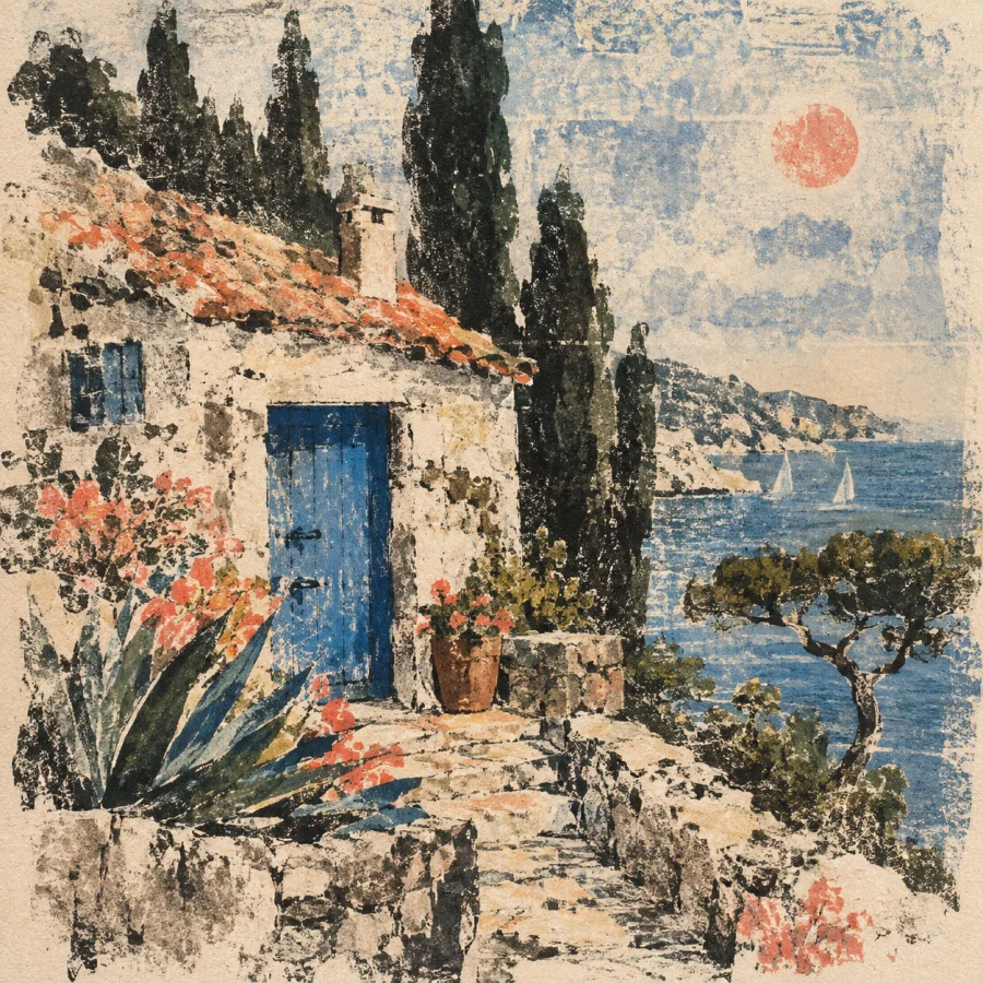 Transfer Lithograph: Loose drawing translated through transfer paper