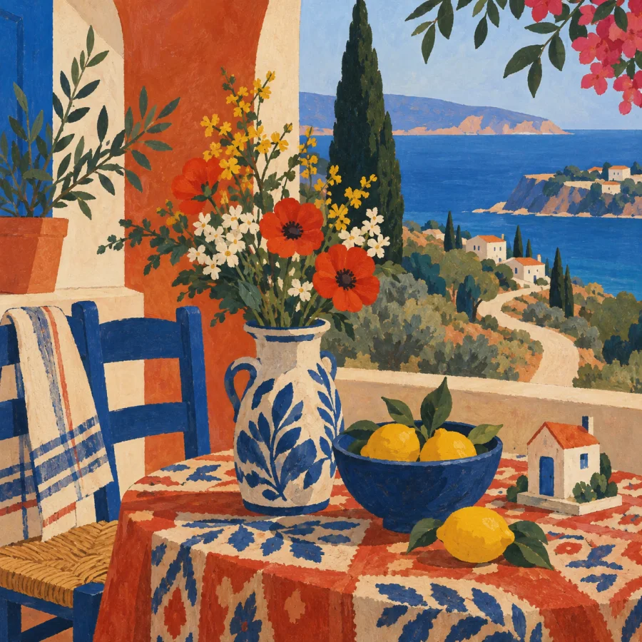 Tunis School Painting: Luminous everyday scenes and patterned surfaces
