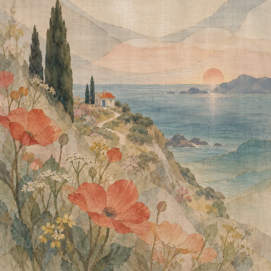 Vietnamese Silk Painting: Soft color absorbed into luminous fabric