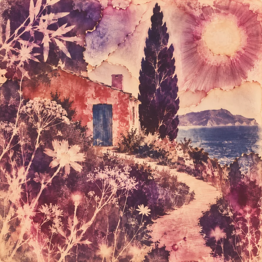 Lumen Print: Sunlight stains the paper
