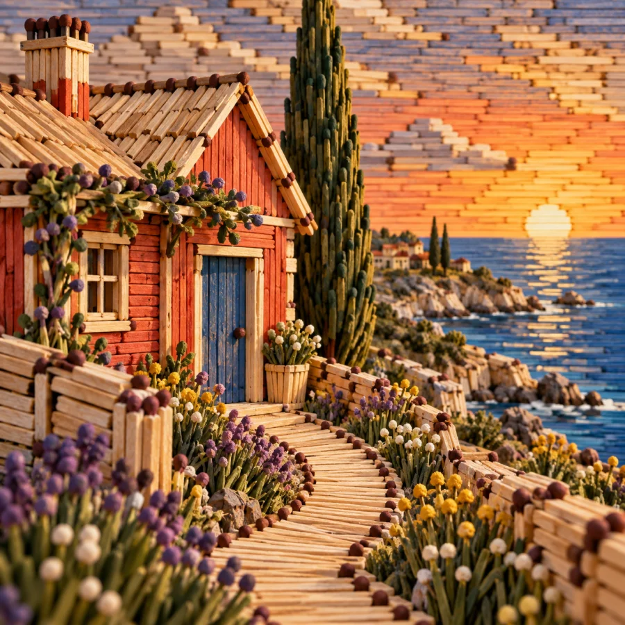 Matchstick Model: Thousands of little wooden lines