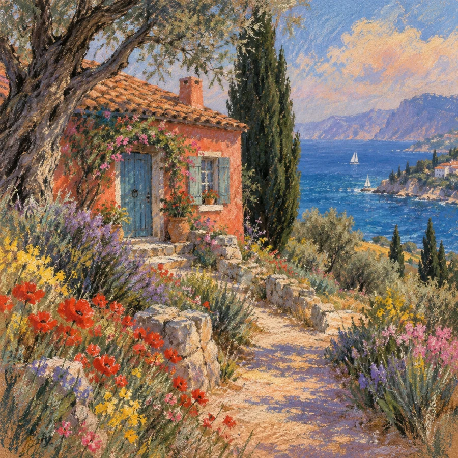 Soft Pastel: Powdery color, gentle edges