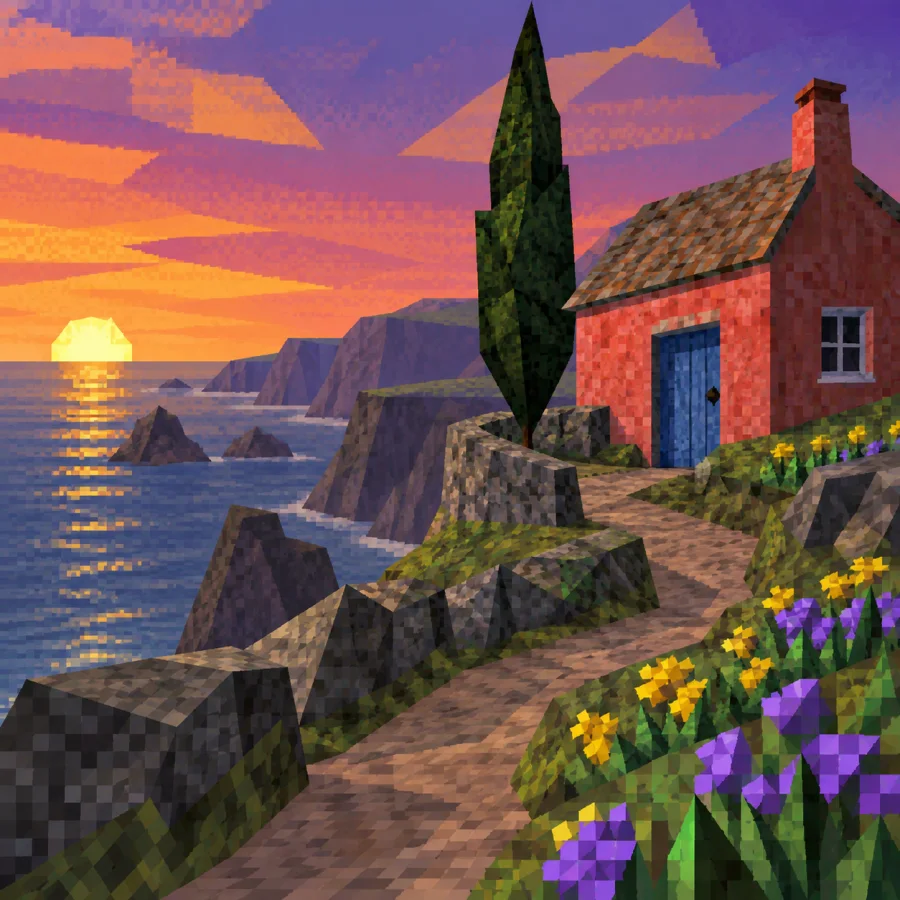 Low-Resolution Console 3D: A world from an early game console