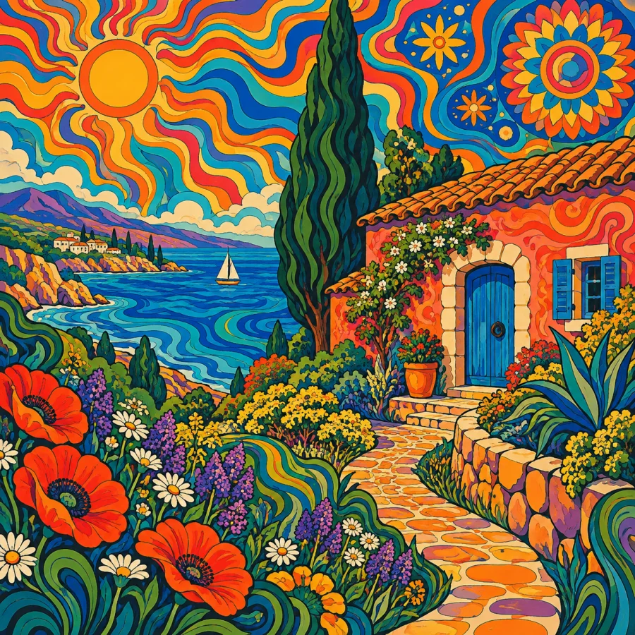 Psychedelic Poster: Shapes that ripple and glow