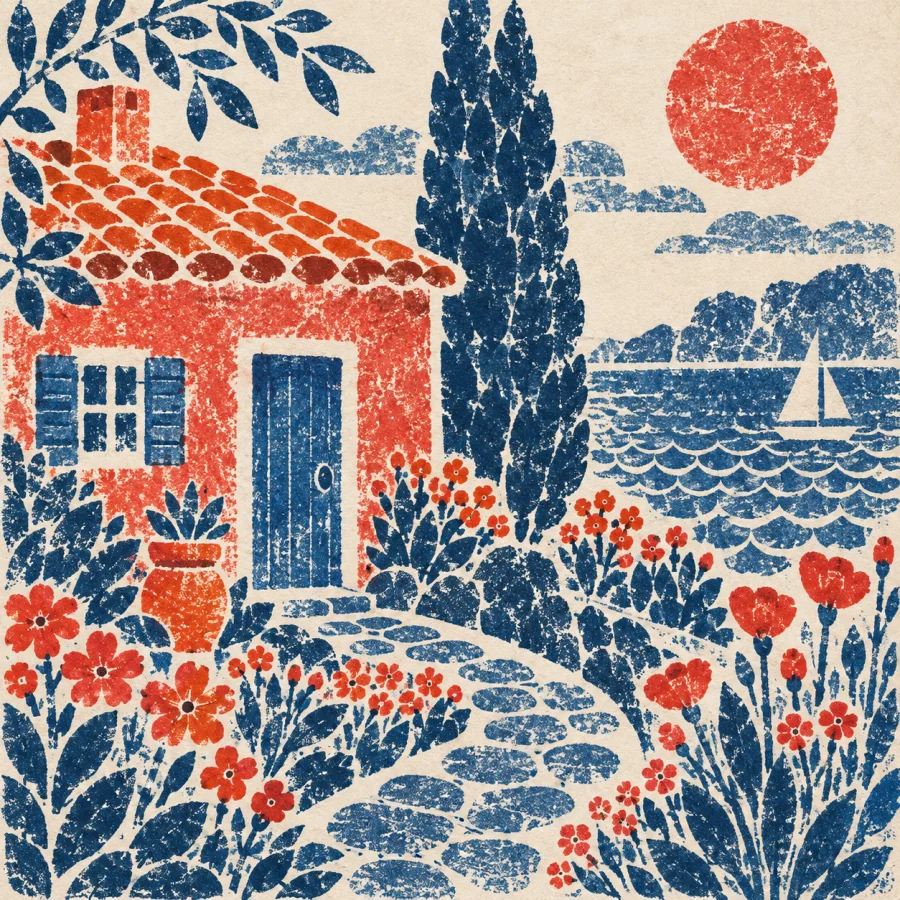 Rubber Stamp Collage: An image built from repeated impressions