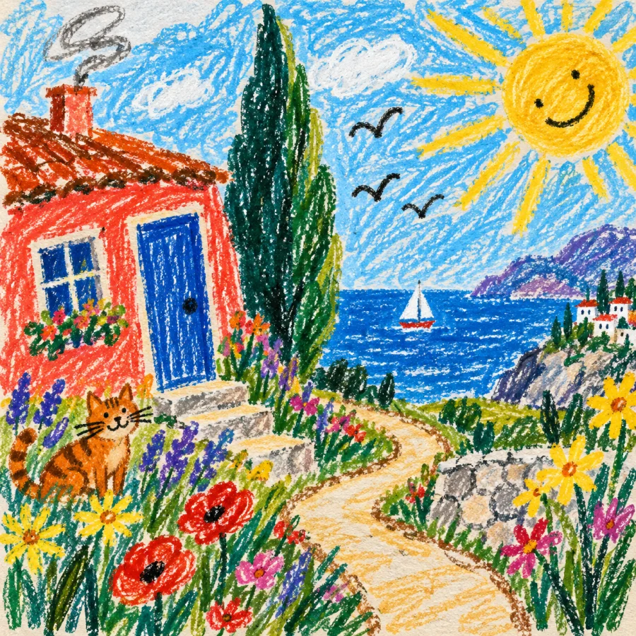 Children's Crayon: Fearless color and crooked lines