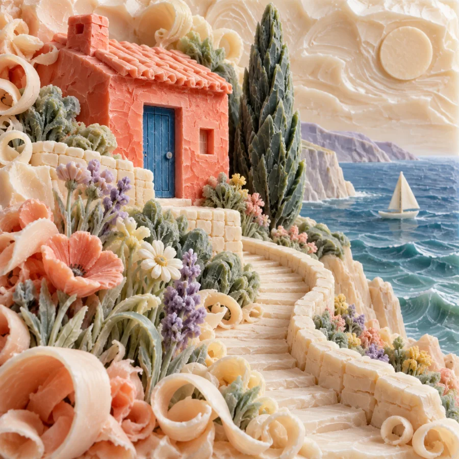 Soap Carving: Soft pastel forms cut with a blade