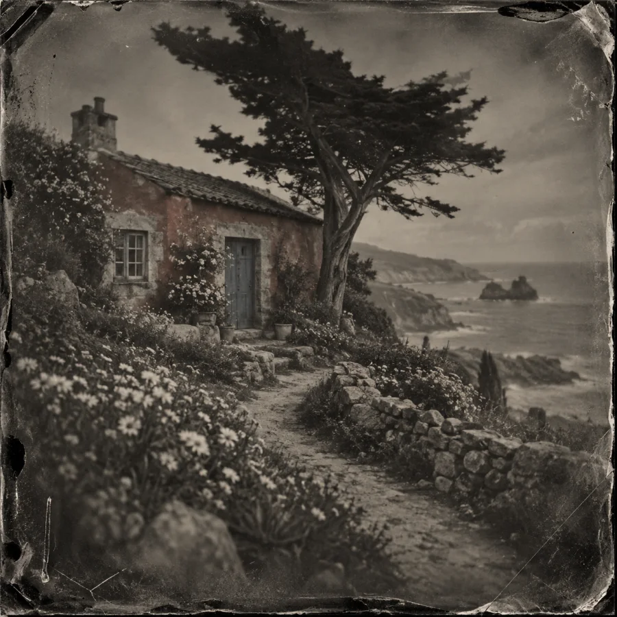 Tintype: Silver light on dark metal