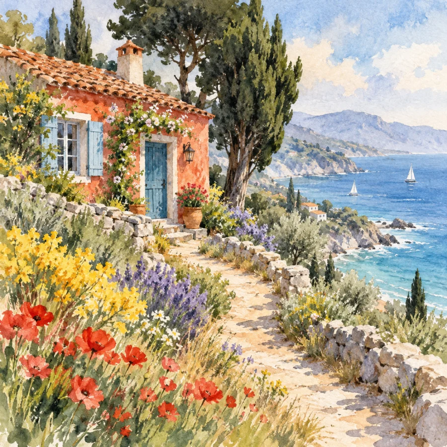Watercolor: Soft washes, luminous paper